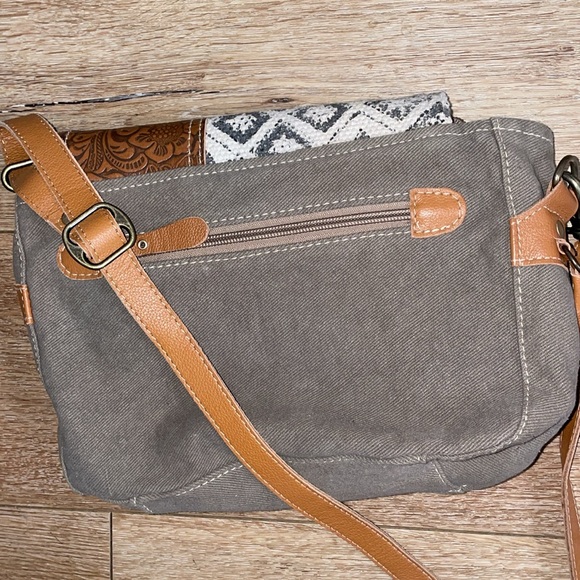 Myra Spellbound Canvas-Leather Messenger Bag - Picture 6 of 8